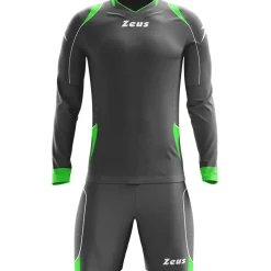 Zeus Paros Torwart Set Langarm Trikot mit Shorts Grau Neon Gelb
