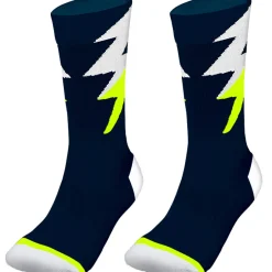 Zeus Thunder lange Spezial Trainingssocken navy neongelb