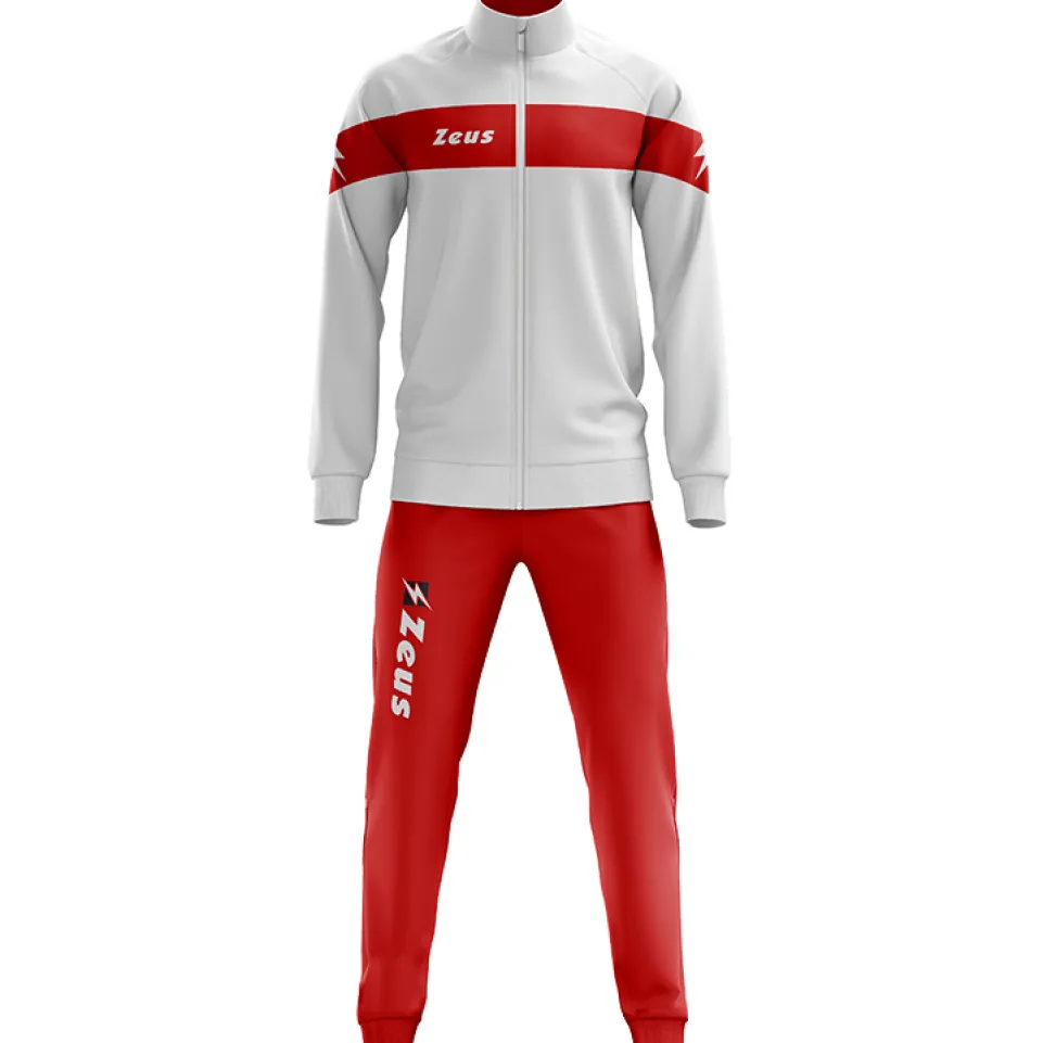 Zeus Tuta Apollo Herren Trainingsanzug Weiß Rot