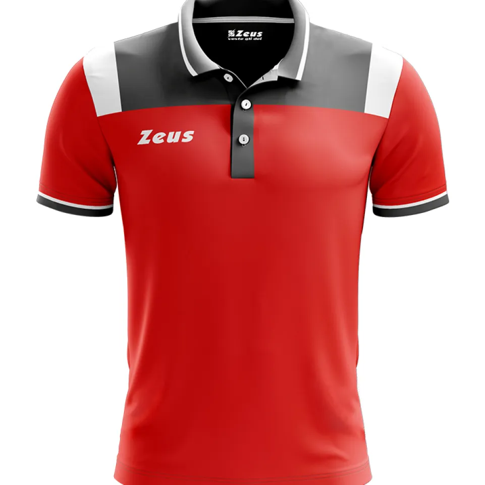 Zeus Vesuvio Herren Polo-Shirt rot grau